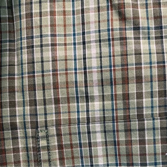 Eddie Bauer Green Plaid Dress Shirt - Picture 3 of 4